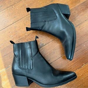 Black Leather Ankle Boots